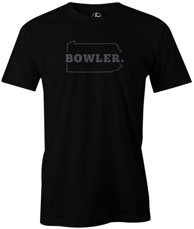 Pennsylvania Men's State Bowling T-shirt, Black, Cool, novelty, tshirt, tee, tee-shirt, tee shirt, teeshirt, team, comfortable