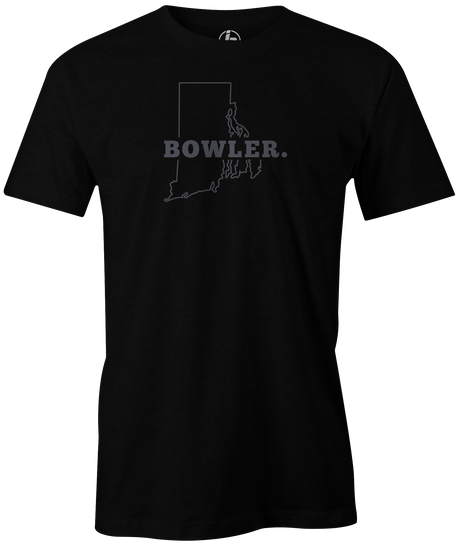 Rhode Island Men's State Bowling T-shirt, Black, Cool, novelty, tshirt, tee, tee-shirt, tee shirt, teeshirt, team, comfortable