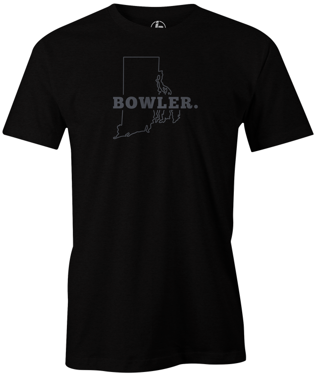 Rhode Island Men's State Bowling T-shirt, Black, Cool, novelty, tshirt, tee, tee-shirt, tee shirt, teeshirt, team, comfortable