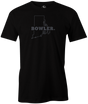 Rhode Island Men's State Bowling T-shirt, Black, Cool, novelty, tshirt, tee, tee-shirt, tee shirt, teeshirt, team, comfortable