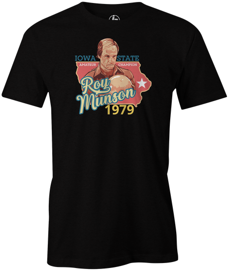 Roy Munson - Iowa State Champion 1979 Bowling T-Shirt Navy Kingpin Big Ern teeshirt shirt turkey big lebowski woody harrelson bill murray