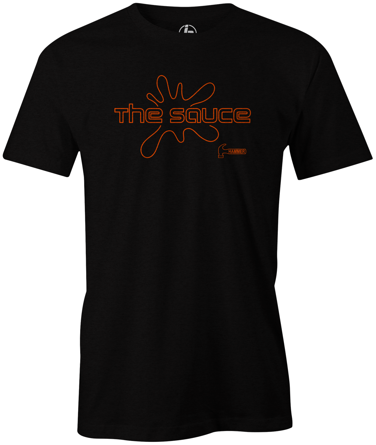 It's back! The Hammer Sauce was introduced in 2008 and has been re-released in 2019. Everyone performs better with Sauce! Pick up this tee and be saucy on the lanes. orange and black and navy