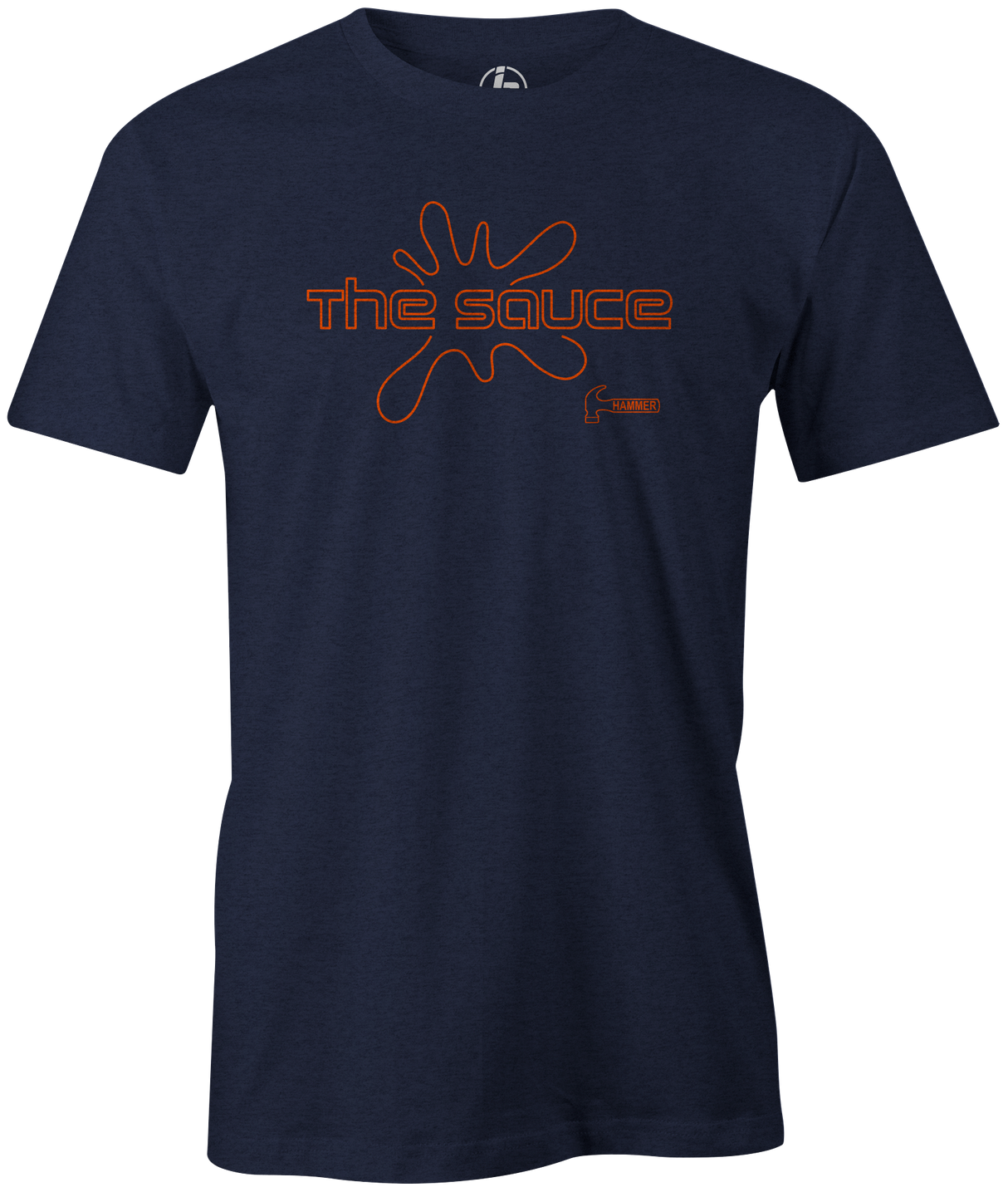 It's back! The Hammer Sauce was introduced in 2008 and has been re-released in 2019. Everyone performs better with Sauce! Pick up this tee and be saucy on the lanes. orange and black and navy