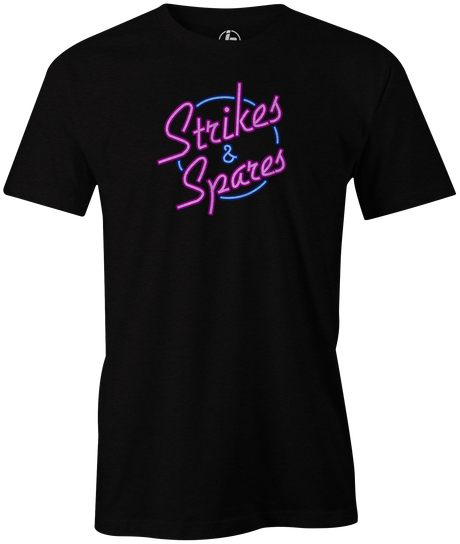 Spares and Strikes Men's T-shirt, Black, Bowling, tee, tee-shirt, tee shirt, tshirt, cool, novelty. 