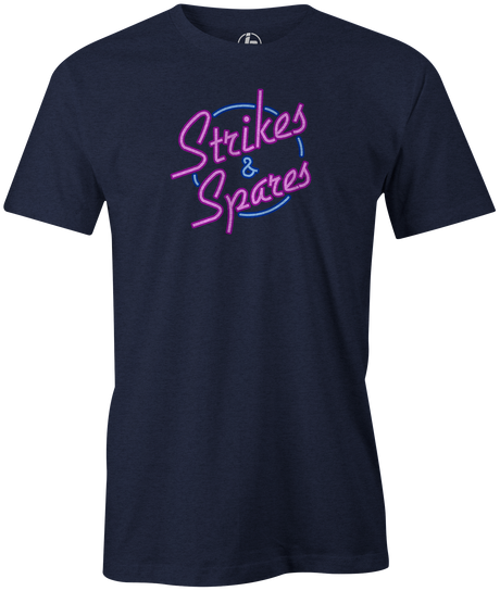 Spares and Strikes Men's T-shirt, Navy, Bowling, tee, tee-shirt, tee shirt, tshirt, cool, novelty. 