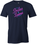 Spares and Strikes Men's T-shirt, Navy, Bowling, tee, tee-shirt, tee shirt, tshirt, cool, novelty. 