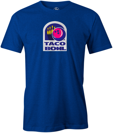 Taco Bowl Men's T-shirt, Blue, Funny, novelty, taco bell, tee, tee-shirt, teeshirt, tshirt, bowling, tacos