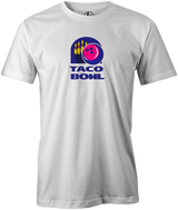 Taco Bowl Men's T-shirt, White, Funny, novelty, taco bell, tee, tee-shirt, teeshirt, tshirt, bowling, tacos