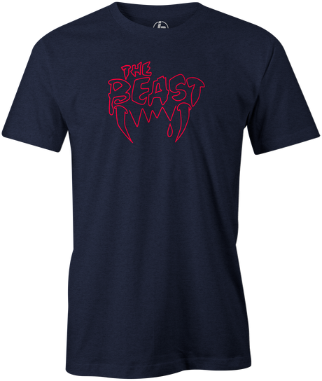 Beast Men's Bowling T-Shirt, Navy, Tshirt, tee, tee-shirt, tee shirt, retro, bowling ball