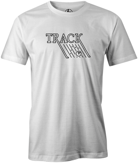 Track Retro Men's T-Shirt, White, track, track bowling, track logo, logo, bowling ball, team ebi, old school, retro, throwback, vintage, tshirt, tee tee shirt, tee-shirt.