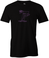 Triton Elite Men's T-Shirt, Black, track, track bowling, bowling, bowing ball, tee, tee-shirt, tee shirt, tshirt.