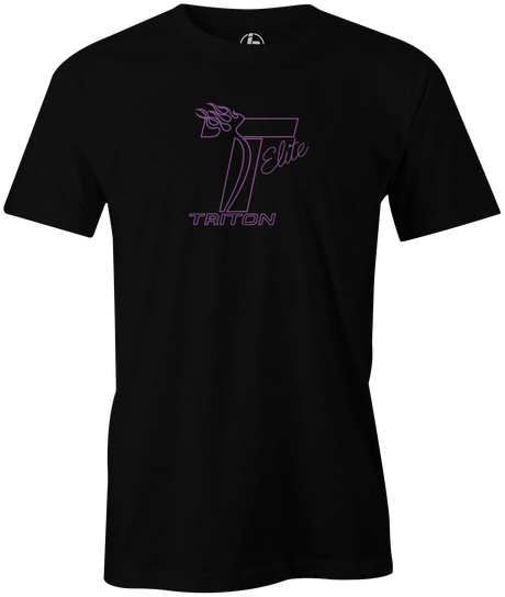 Triton Elite Men's T-Shirt, Black, track, track bowling, bowling, bowing ball, tee, tee-shirt, tee shirt, tshirt.