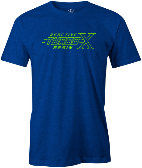 Turbo X Reactive Resin Men's T-Shirt, Blue, Bowling, bowling ball, ebonite, ebonite bowling, classic. vintage. old school, original, retro.
