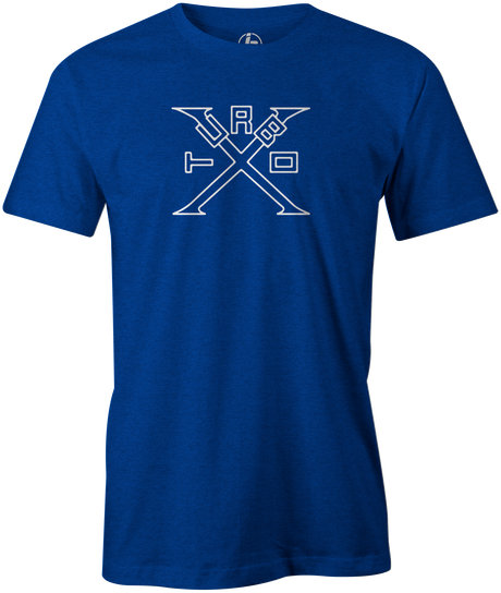 Turbo X Men's T-Shirt, Blue, bowling, bowling ball, ebonite, ebonite bowling, classic, vintage, retro, throwback, original, old school, tee, tee shirt, tee-shirt, tshirt.