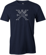 Turbo X Men's T-Shirt, Navy, bowling, bowling ball, ebonite, ebonite bowling, classic, vintage, retro, throwback, original, old school, tee, tee shirt, tee-shirt, tshirt.