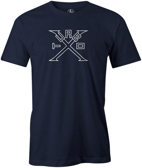 Turbo X Men's T-Shirt, Navy, bowling, bowling ball, ebonite, ebonite bowling, classic, vintage, retro, throwback, original, old school, tee, tee shirt, tee-shirt, tshirt.