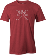 Turbo X Men's T-Shirt, Red, bowling, bowling ball, ebonite, ebonite bowling, classic, vintage, retro, throwback, original, old school, tee, tee shirt, tee-shirt, tshirt.