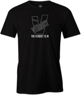 Verdict is in Men's T-Shirt, Black, bowling, bowling ball, verdict, verdict pearl, ebonite, ebonite bowling, ebonite bowling ball, logo, cool, tshirt, tee-shirt, tee shirt, tee
