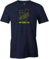 Verdict is in Men's T-Shirt, Navy, bowling, bowling ball, verdict, verdict pearl, ebonite, ebonite bowling, ebonite bowling ball, logo, cool, tshirt, tee-shirt, tee shirt, tee