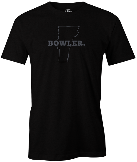 Vermont Men's State Bowling T-shirt, Black, Cool, novelty, tshirt, tee, tee-shirt, tee shirt, teeshirt, team, comfortable