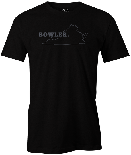 Virginia Men's State Bowling T-shirt, Black, Cool, novelty, tshirt, tee, tee-shirt, tee shirt, teeshirt, team, comfortable