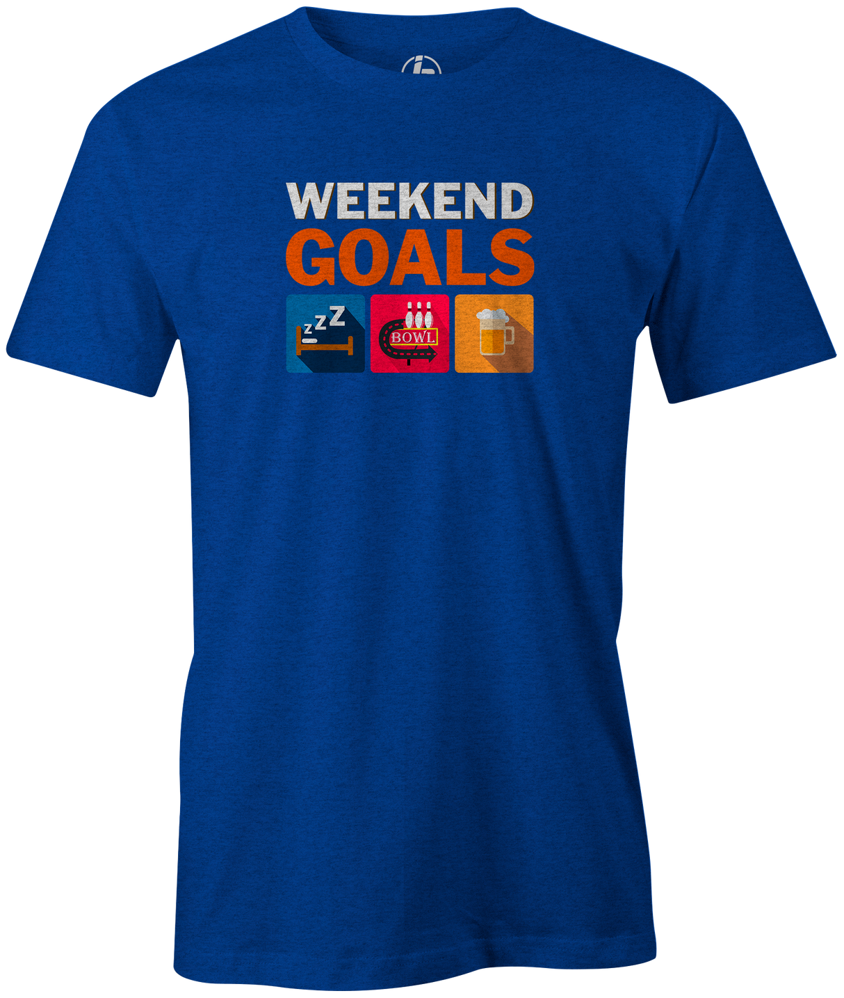 Weekend Goals Men's T-shirt, Blue, Bowling, tshirt, tee, tee-shirt, tee shirt