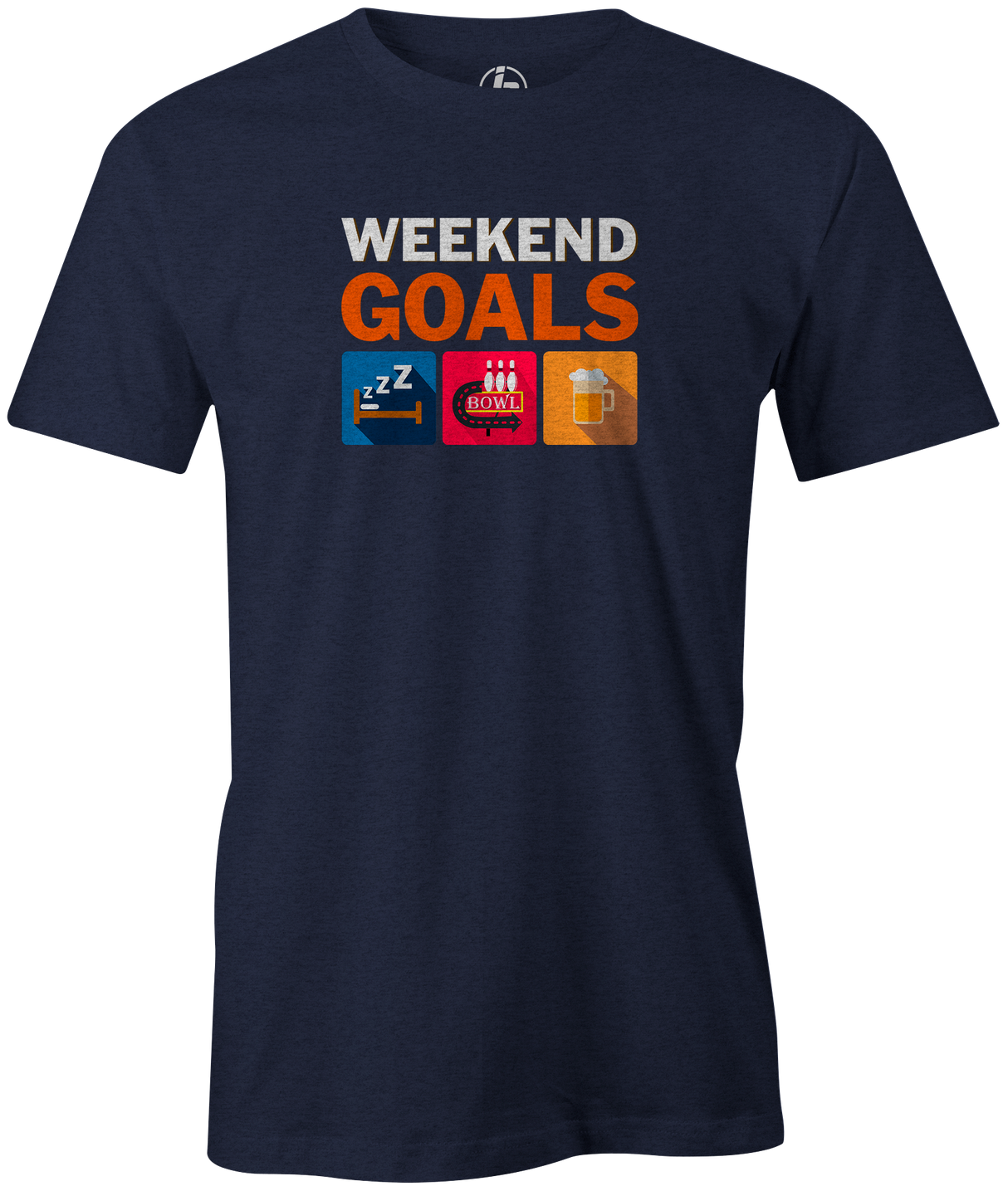 Weekend Goals Men's T-shirt, Navy, Bowling, tshirt, tee, tee-shirt, tee shirt