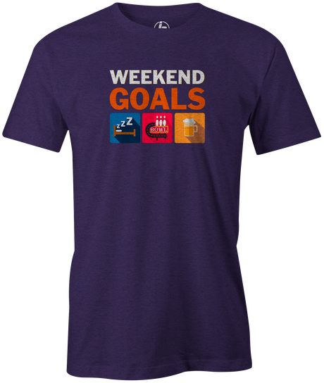 Weekend Goals Men's T-shirt, Purple, Bowling, tshirt, tee, tee-shirt, tee shirt