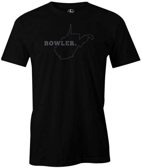 West Virginia Men's State Bowling T-shirt, Black, Cool, novelty, tshirt, tee, tee-shirt, tee shirt, teeshirt, team, comfortable