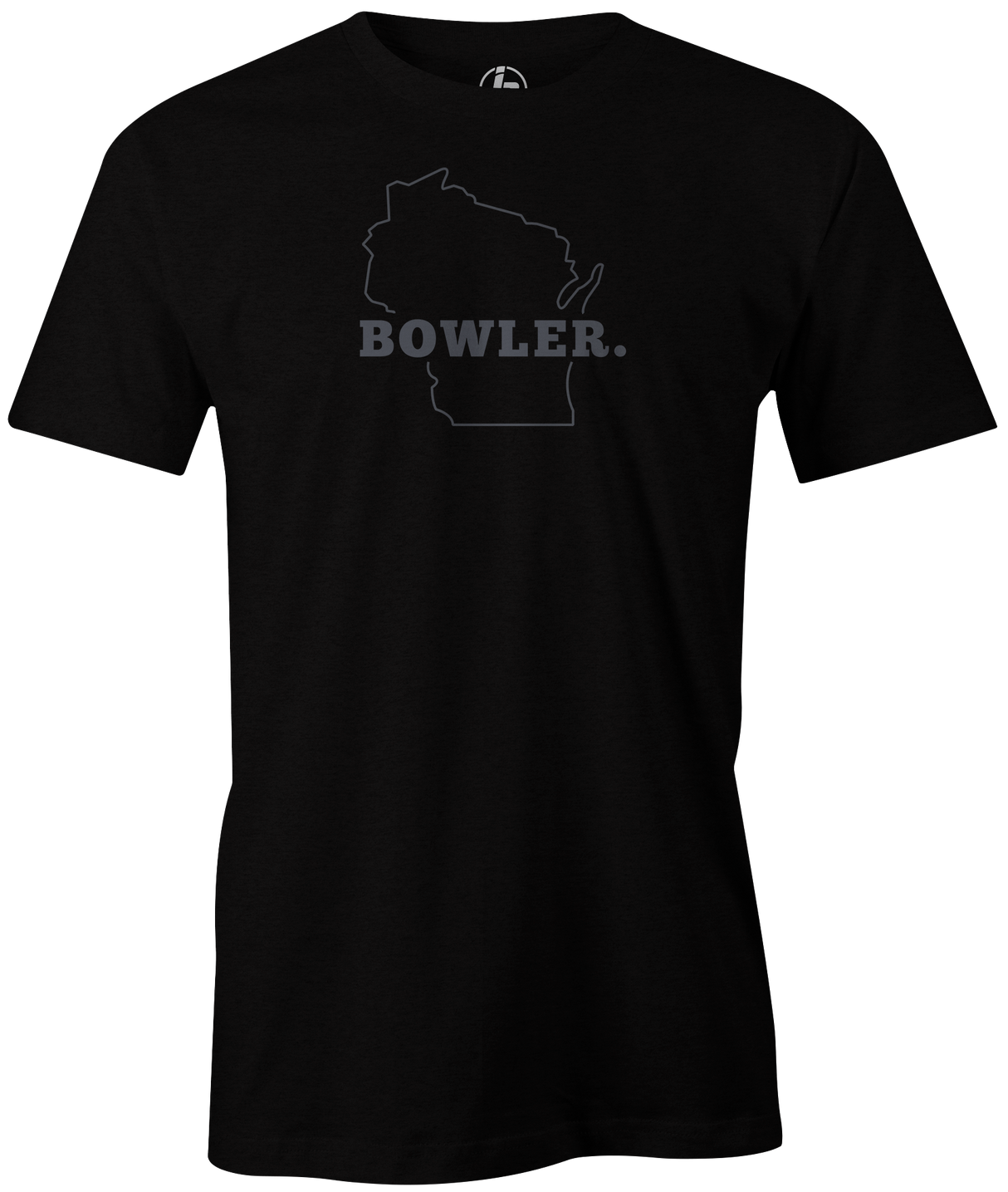 Wisconsin Men's State Bowling T-shirt, Black, Cool, novelty, tshirt, tee, tee-shirt, tee shirt, teeshirt, team, comfortable