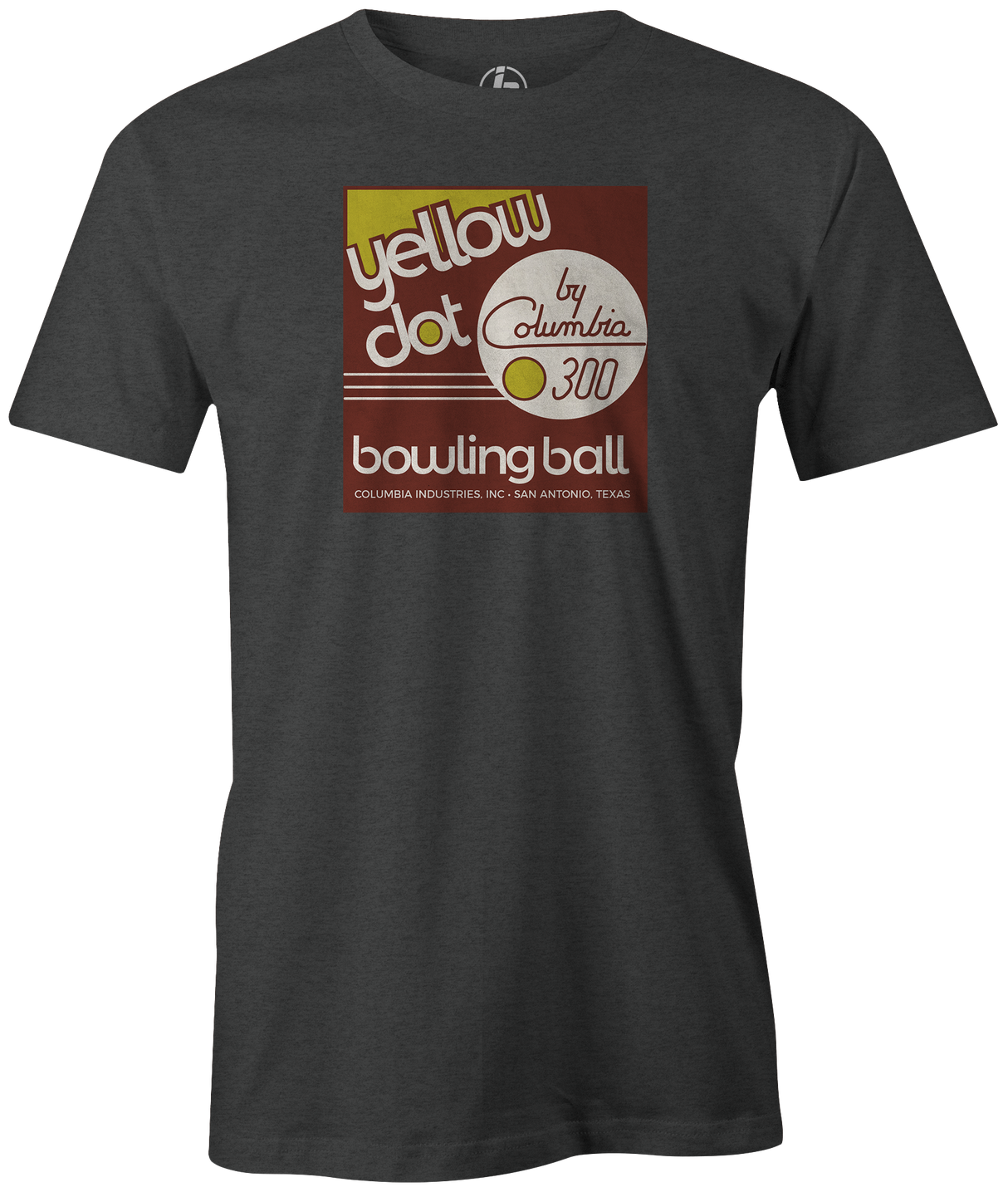 Take home a piece of history with this classic Yellow Dot Retro Style T-shirt! Hit the lanes in this awesome shirt and knock down some pins! This is the perfect gift for any long time bowler or fan of Columbia 300! Tshirt, tee, tee-shirt, tee shirt, Pro shop. League bowling team shirt. PBA. PWBA. USBC. Junior Gold. Youth bowling. Tournament t-shirt. Men's. 