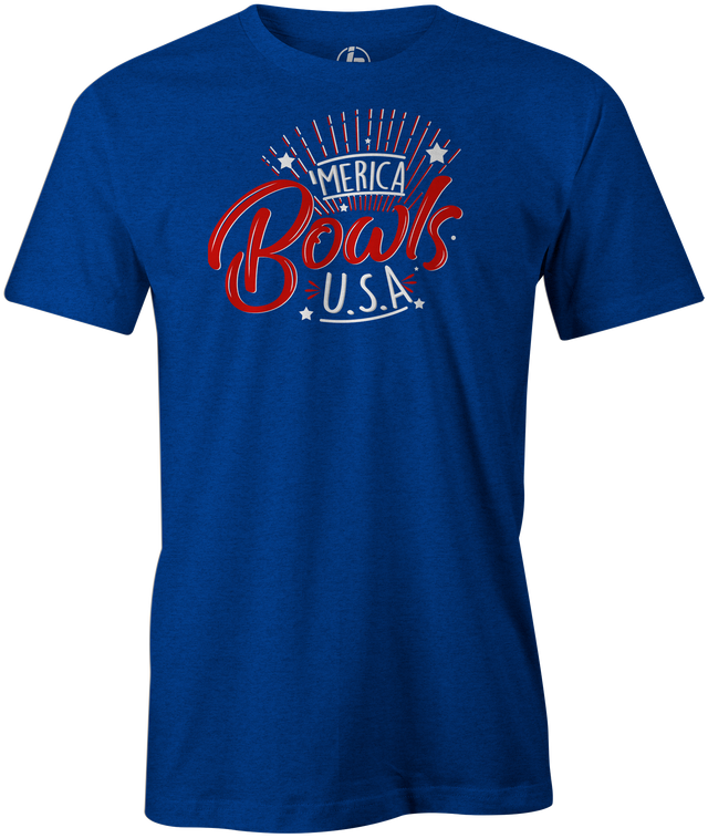 'Merica Bowls Bowling T-shirt Blue