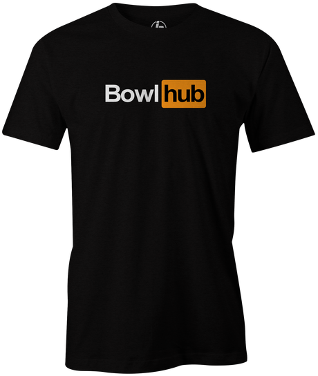 BowlHub T-shirt black funny humorous novelty bowling tee for men guys bowl hub porn hub gift for men 