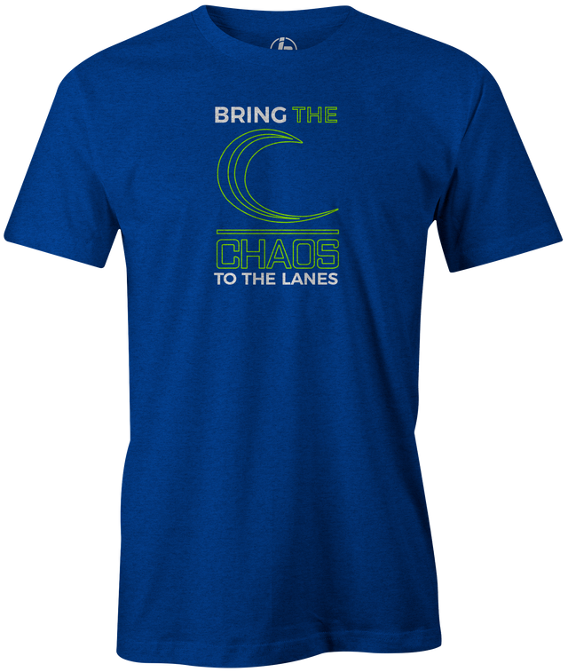 Chaos Men's T-shirt, Blue, Bowling, Bowling Ball, Tshirt, tee, tee-shirt, tee shirt. 