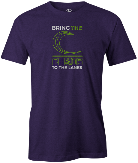 Chaos Men's T-shirt, Purple, Bowling, Bowling Ball, Tshirt, tee, tee-shirt, tee shirt. 