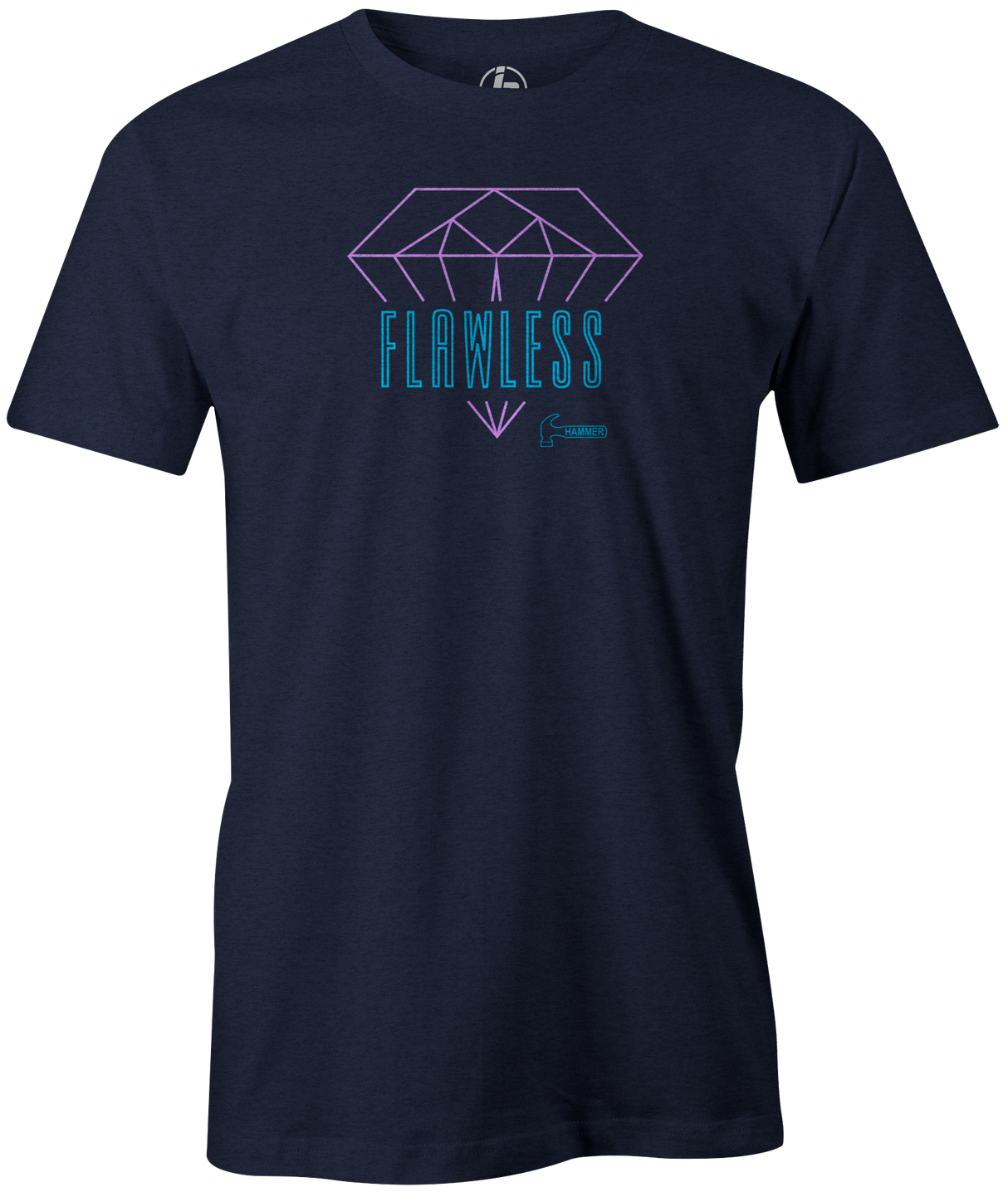 Flawless Men's T-shirt, Navy, Bowling, tshirt, tee shirt, tee-shirt, tee, bowling ball, hammer bowling, hammer.