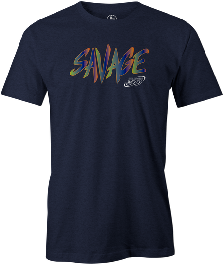 Savage Men's T-Shirt, Navy, savage life, columbia 300, bowling, bowling ball, tee-shirt, tee shirt, tee, tshirt. 
