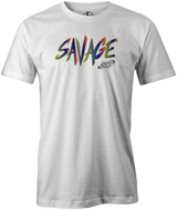 Savage Men's T-Shirt, White, savage life, columbia 300, bowling, bowling ball, tee-shirt, tee shirt, tee, tshirt. 