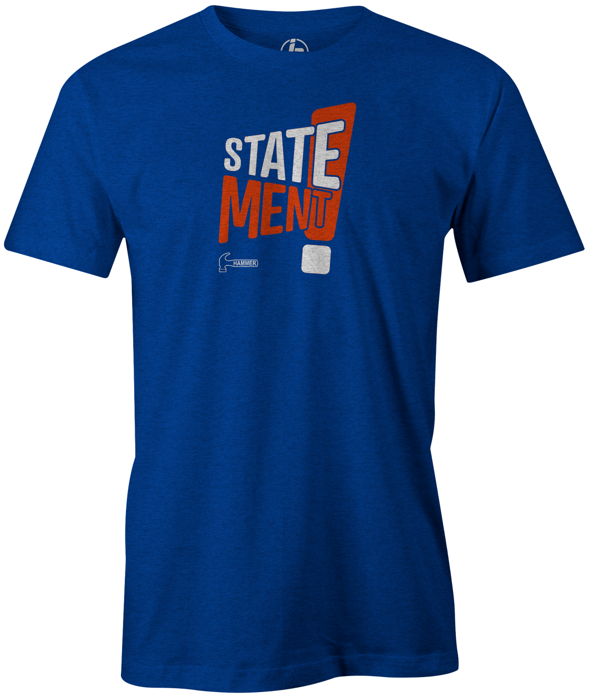 Statement Men's T-shirt, Blue, bowling, statement pearl, statement hybrid, statement solid, bowling ball, logo, cool, hammer, hammer bowling, tshirt, tee, tee-shirt, tee shirt.