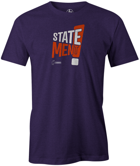 Statement Men's T-shirt, Purple, bowling, statement pearl, statement hybrid, statement solid, bowling ball, logo, cool, hammer, hammer bowling, tshirt, tee, tee-shirt, tee shirt.