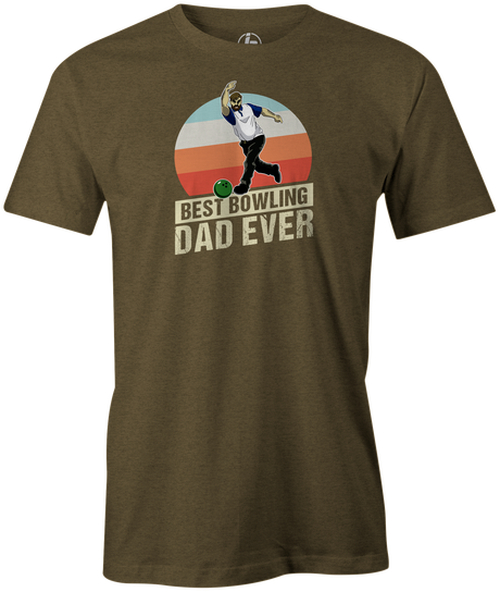 Best bowling Dad Ever Men's Bowling shirt, army green, tee, tee-shirt, tee shirt, apparel, merch, cool, funny, vintage, father's day, gift, present, cheap, discount, free shipping, goat.