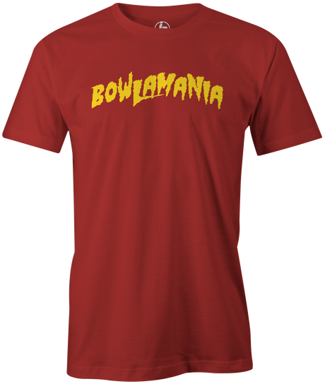 Bowlamania Men's T-Shirt Red, Bowling tee, tshirt, t-shirt, Hulk Hogan, Wrestling, WWE