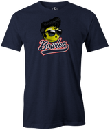 Bowler Ballhead Men's bowling t-shirt, navy. tee, tee-shirt, tees, shirt, apparel, merch, cool. funny, vintage, original, league bowling team shirt, discount, cheap, coupon, free shipping