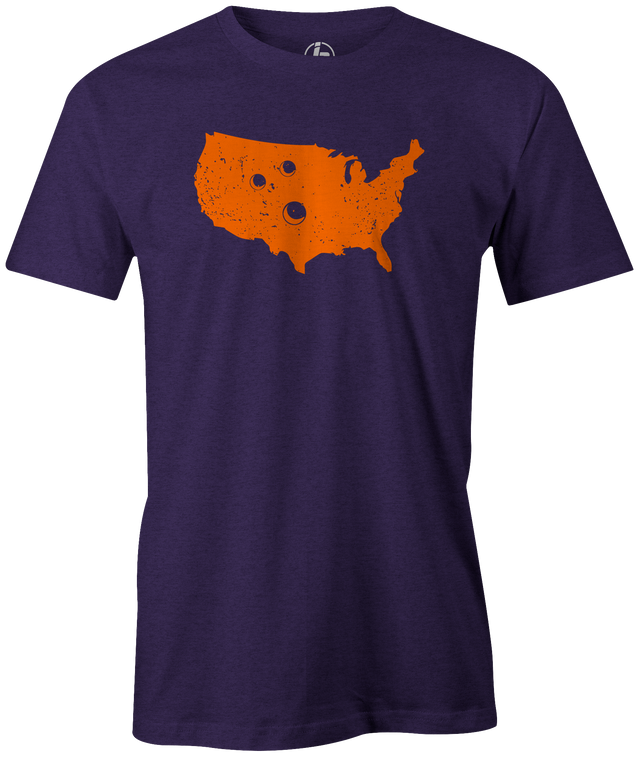 Bowling Country Men's bowling shirt, purple, t-shirt, tees, tee-shirt, tee, cool, novelty, pba, pwba, usbc, free shipping, discount. america, united states, usa
