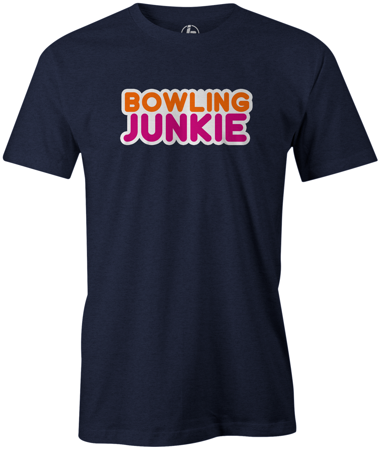 Bowling Junkie It's addicting and you don't care who knows you love bowling! Dunkin Donuts and coffee Gather up your friends, snag this cool t-shirt and hit the lanes for a fun night out! This shirt is also the perfect gift for anyone who loves to bowl! League bowling tshirt, Team shirt, T-shirt, tee-shirt, tshirt. Novelty. Funny t-shirt. Navy