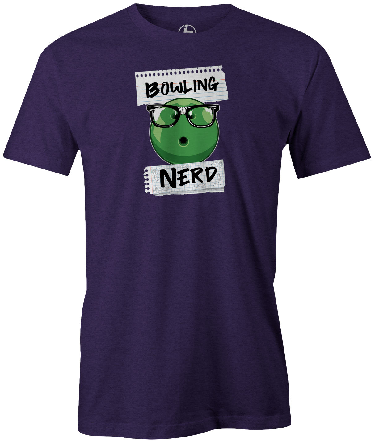 Bowling Nerd Men's bowling shirt, purple, funny, cool, t-shirt, tee, tee-shirt, tees, apparel, merch, novelty, vintage, league bowling team shirt, tournaments, pba, usbc, pwba, bowling balls, lanes patterns, free shipping, discount, cheap.