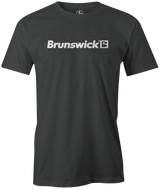 The Brunswick Bowling Classic Logo shirt with Brunswick famous B is the perfect shirt for any Brunswick bowling fan. Available in Black, Charcoal, and Navy Retro Brunswick bowling league shirts on sale discounted gifts for bowlers. Bowling party apparel. Original bowling tees. throwback big b legends legendary