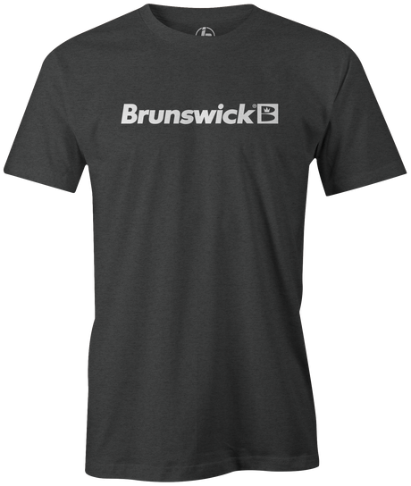 The Brunswick Bowling Classic Logo shirt with Brunswick famous B is the perfect shirt for any Brunswick bowling fan. Available in Black, Charcoal, and Navy Retro Brunswick bowling league shirts on sale discounted gifts for bowlers. Bowling party apparel. Original bowling tees. throwback big b legends legendary