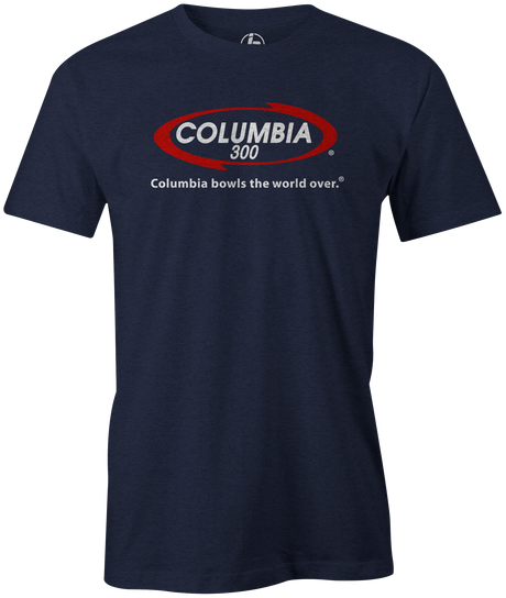 Columbia 300 Bowling T-Shirt | Bowls The World Over Navy