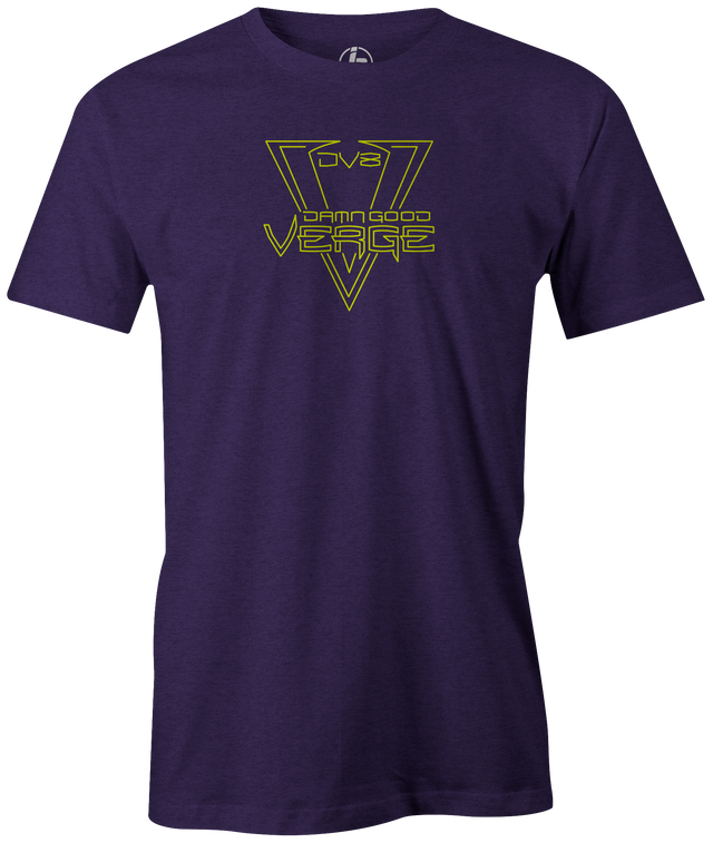 It's Damn Good! The DV8 Damn Good Verge tee is available in both Black and Purple.This is the perfect gift for any DV8 bowling fan or avid bowler. Tee, tee shirt, tee-shirt, t-shirt, t shirt, team bowling shirt, league bowling shirt, brunswick bowling, bowling brand, usbc, pba, pwba, apparel, cool tee. Purple
